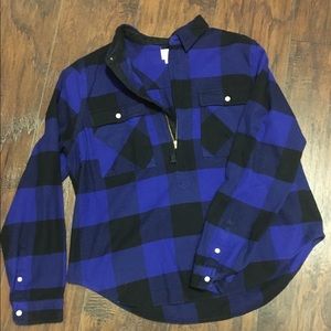 J. Crew Quarter Zip Flannel